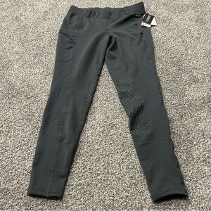 Kerrits Grey Power Stretch Fleece Knee Patch Pocket Riding Tights 3x Equestrian